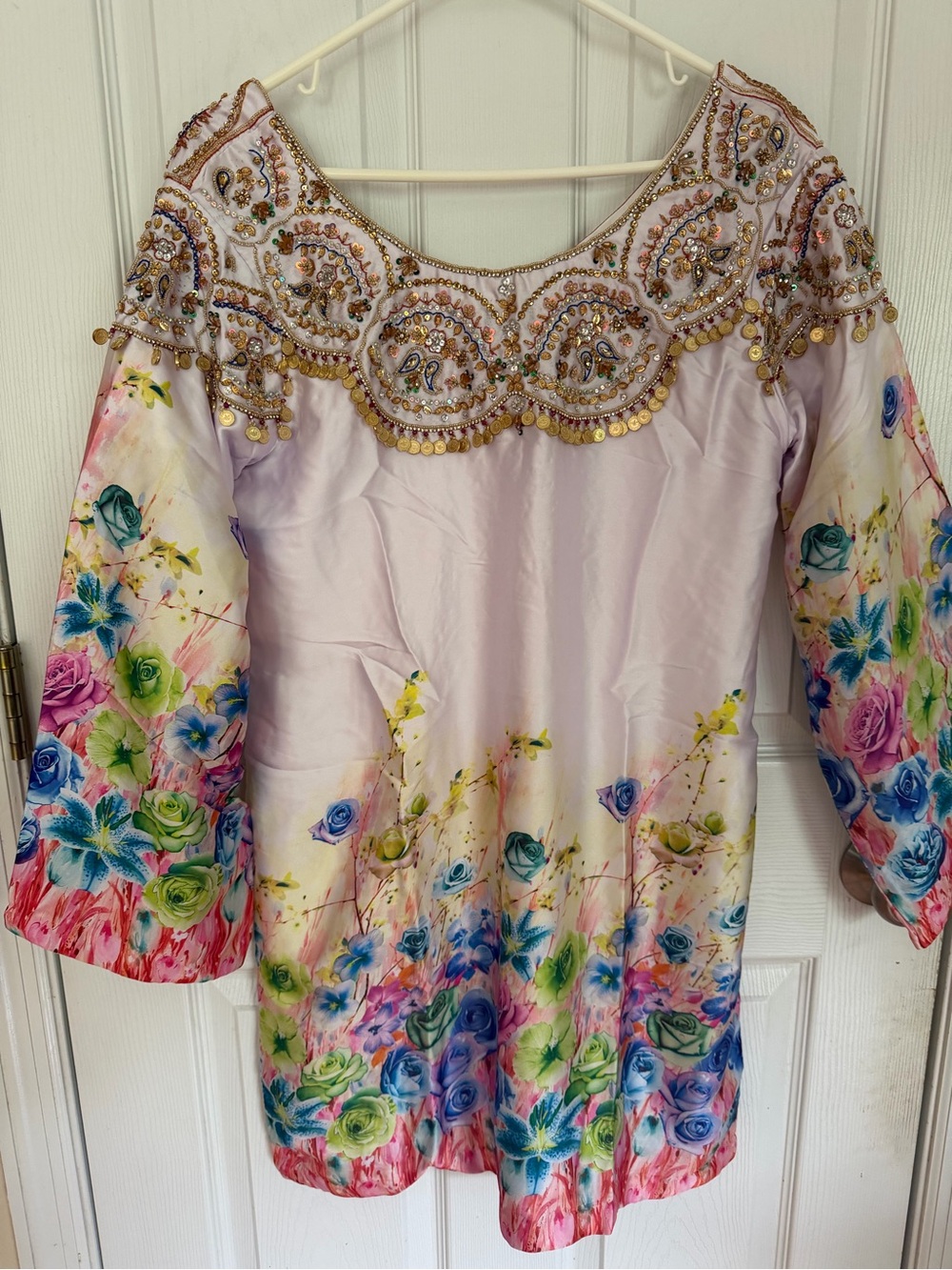 Beaded Embellished Floral kurti set